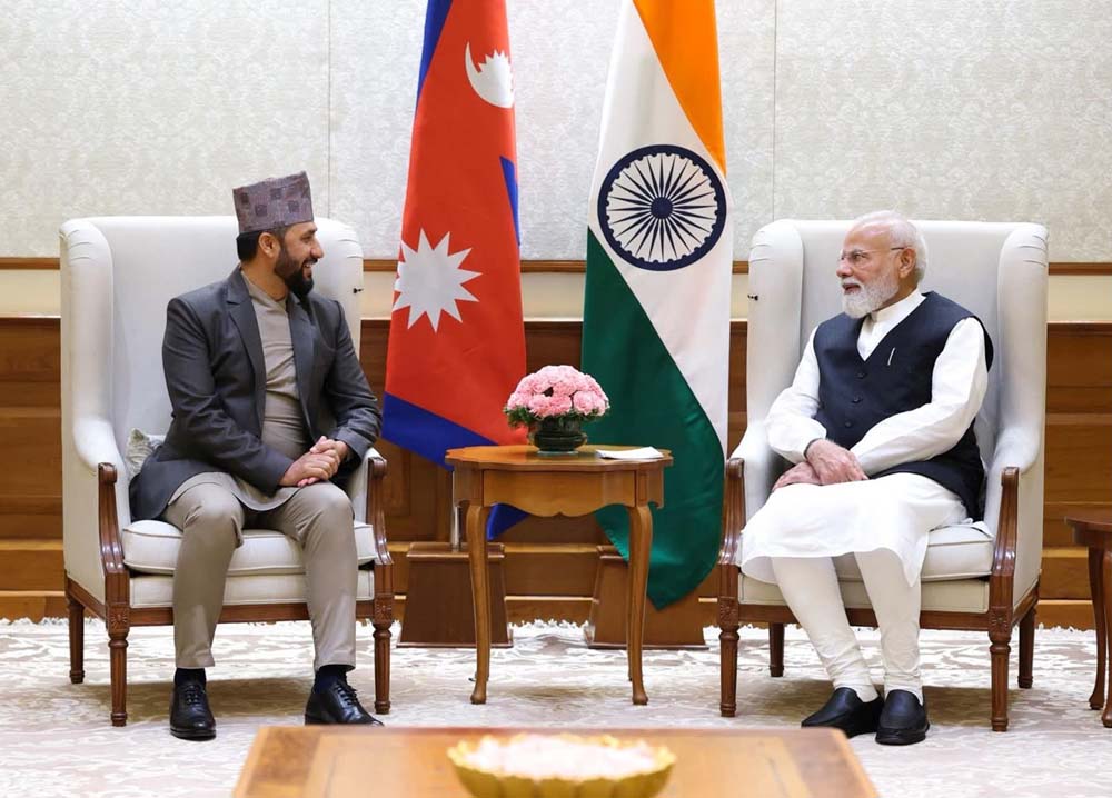 भारतका प्रधानमन्त्री मोदी र सभापति लामिछानेबीच भेटवार्ता